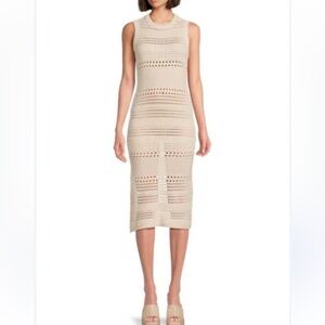 Lock the Label Crochet Midi Dress Beige S